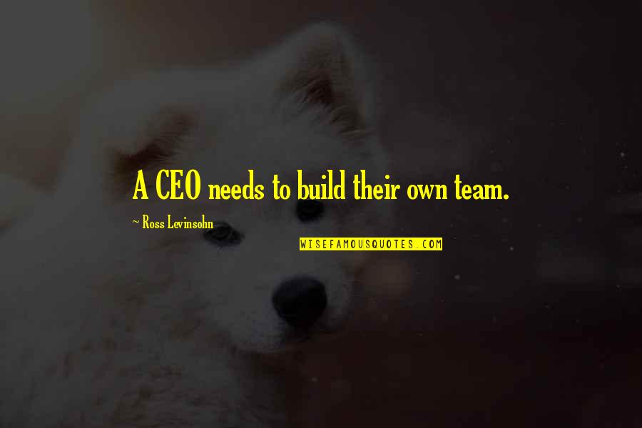 Maurizios Pizza Quotes By Ross Levinsohn: A CEO needs to build their own team. Maurizios Pizza Quotes By Ross Levinsohn: A CEO needs to build their own team.