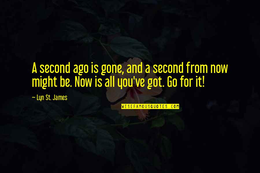 Mauving Quotes By Lyn St. James: A second ago is gone, and a second