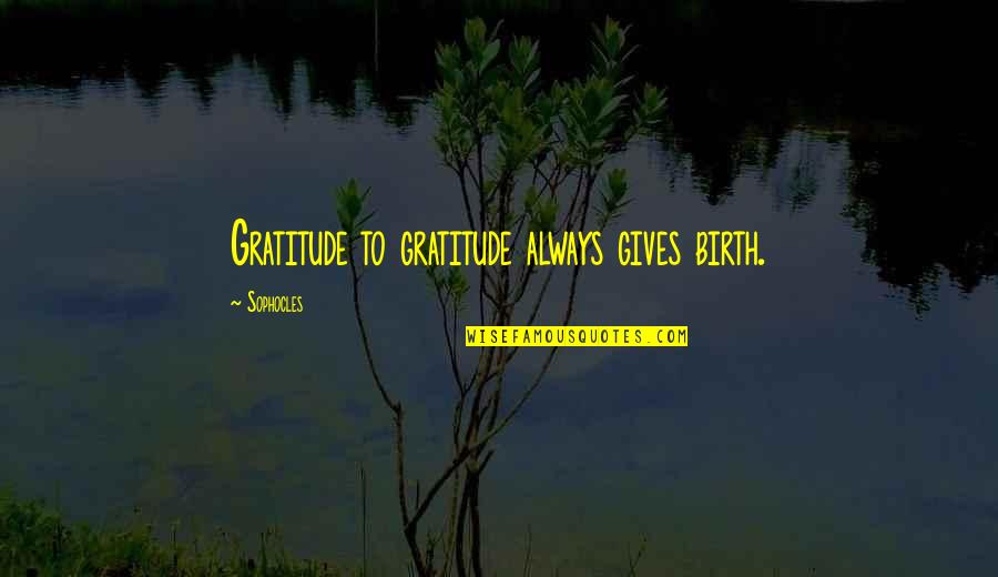 Mavericks Quotes By Sophocles: Gratitude to gratitude always gives birth.