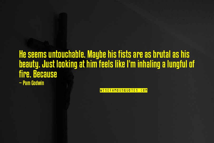 Mavrodin Teleorman Quotes By Pam Godwin: He seems untouchable. Maybe his fists are as