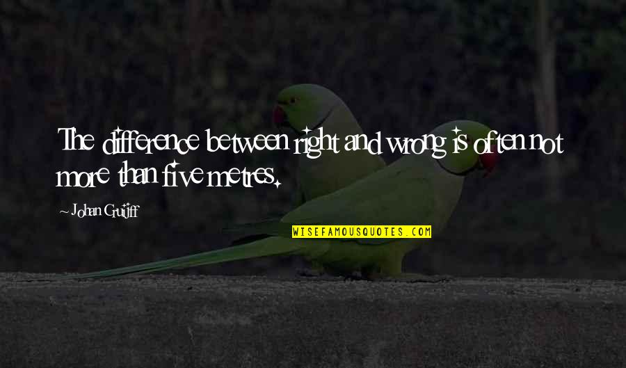Mawaheb Quotes By Johan Cruijff: The difference between right and wrong is often