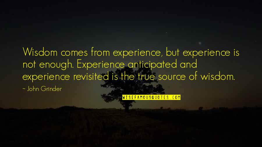 Mawla Quotes By John Grinder: Wisdom comes from experience, but experience is not Mawla Quotes By John Grinder: Wisdom comes from experience, but experience is not