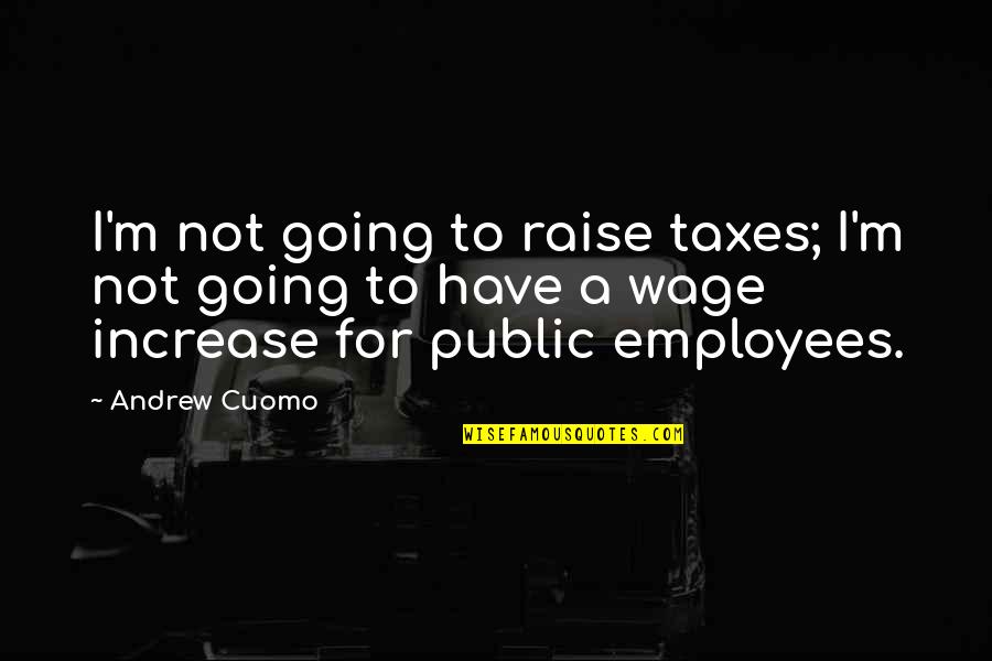 Mawu Quotes By Andrew Cuomo: I'm not going to raise taxes; I'm not