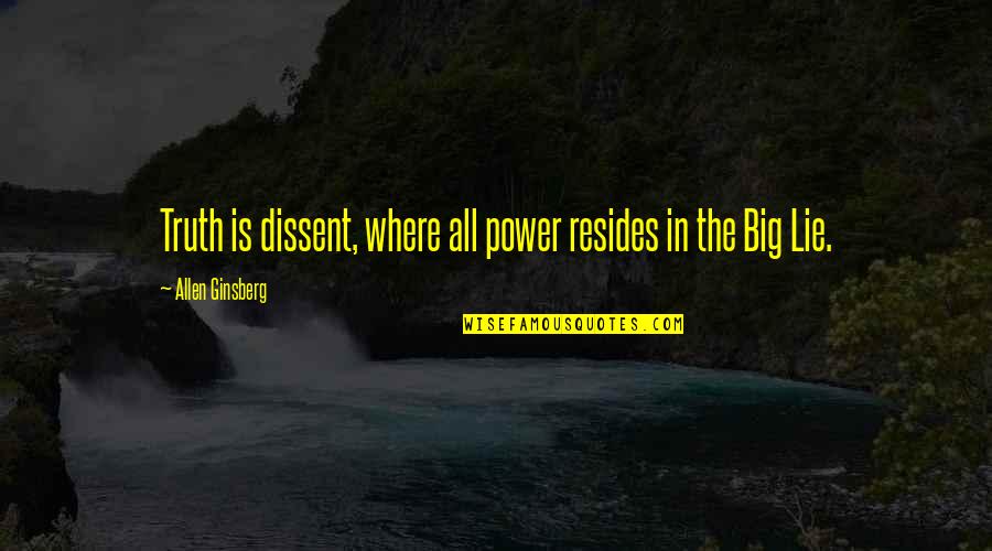 Mawusi Quotes By Allen Ginsberg: Truth is dissent, where all power resides in Mawusi Quotes By Allen Ginsberg: Truth is dissent, where all power resides in