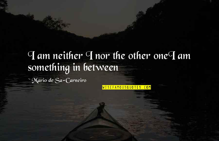 Mawworm Define Quotes By Mario De Sa-Carneiro: I am neither I nor the other oneI