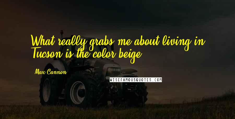 Max Cannon quotes: What really grabs me about living in Tucson is the color beige.