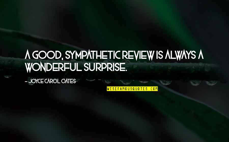 Maximized Quotes By Joyce Carol Oates: A good, sympathetic review is always a wonderful