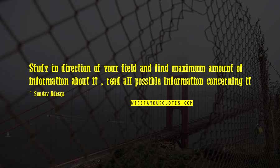 Maximum Amount Of Quotes By Sunday Adelaja: Study in direction of your field and find