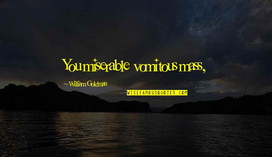 Maximum Happiness Quotes By William Goldman: You miserable vomitous mass,