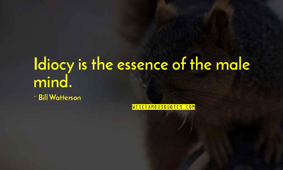 Maximus Father To A Murdered Son Quote Quotes By Bill Watterson: Idiocy is the essence of the male mind.