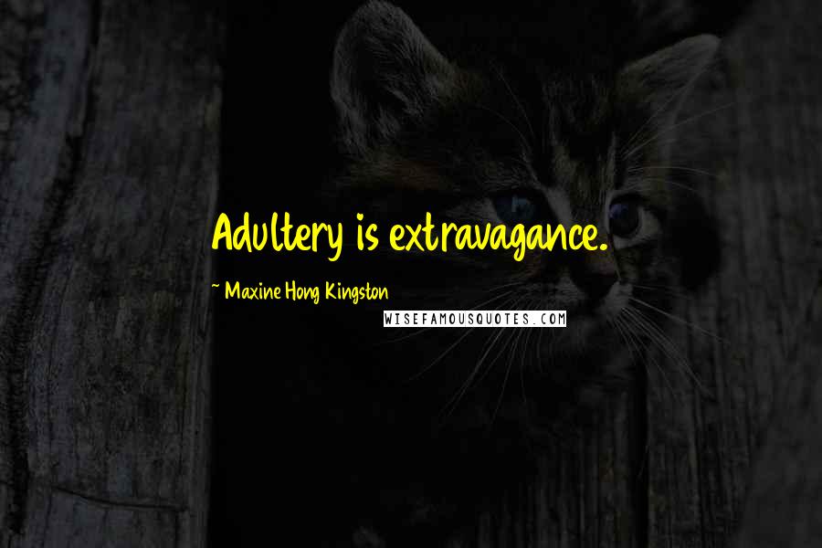 Maxine Hong Kingston quotes: Adultery is extravagance.