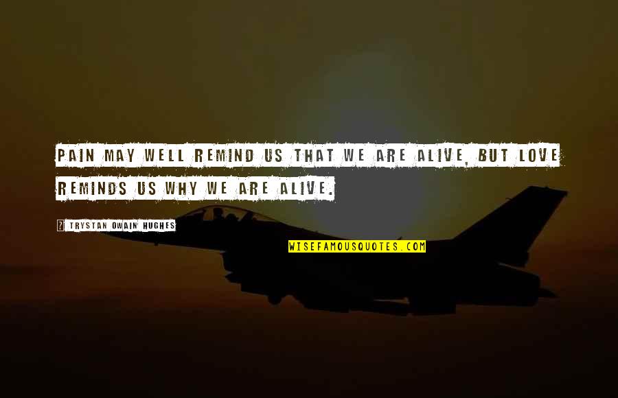 May Be Alive Quotes By Trystan Owain Hughes: Pain may well remind us that we are May Be Alive Quotes By Trystan Owain Hughes: Pain may well remind us that we are
