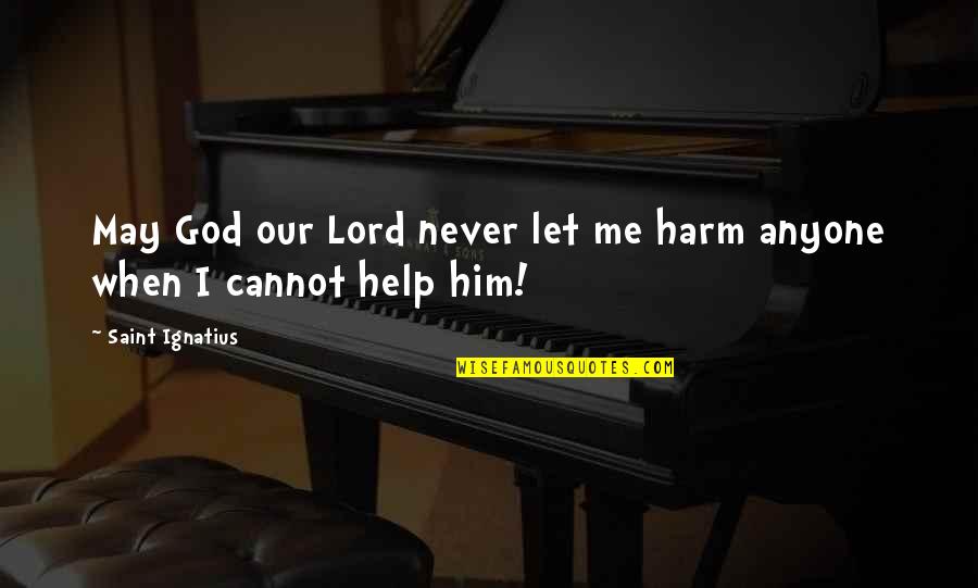 May God Help Me Quotes By Saint Ignatius: May God our Lord never let me harm