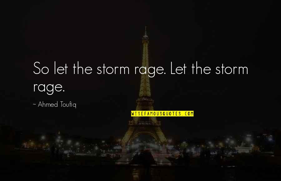 May Lamberton Becker Quotes By Ahmed Toufiq: So let the storm rage. Let the storm