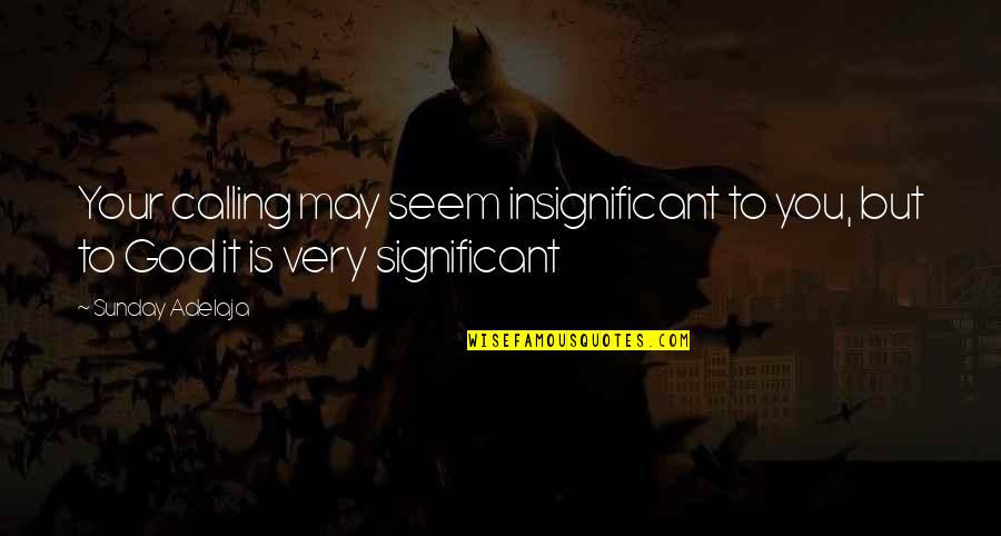 May Your Sunday Quotes By Sunday Adelaja: Your calling may seem insignificant to you, but