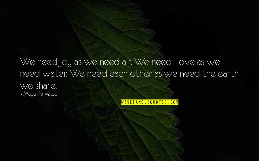 Maya Angelou Love Quotes By Maya Angelou: We need Joy as we need air. We