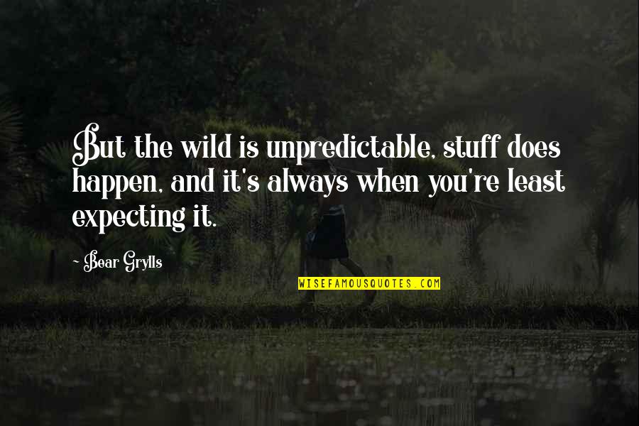 Mayane Delem Quotes By Bear Grylls: But the wild is unpredictable, stuff does happen, Mayane Delem Quotes By Bear Grylls: But the wild is unpredictable, stuff does happen,