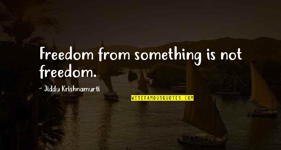Mayans Quotes By Jiddu Krishnamurti: Freedom from something is not freedom.