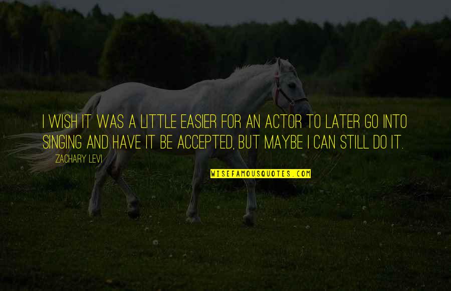 Maybe Later Quotes By Zachary Levi: I wish it was a little easier for
