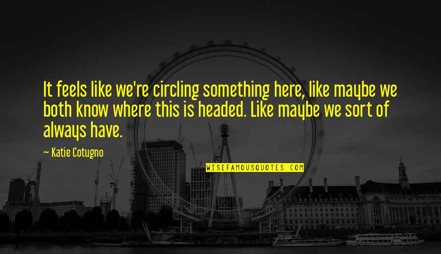 Maybe This Is It Quotes By Katie Cotugno: It feels like we're circling something here, like
