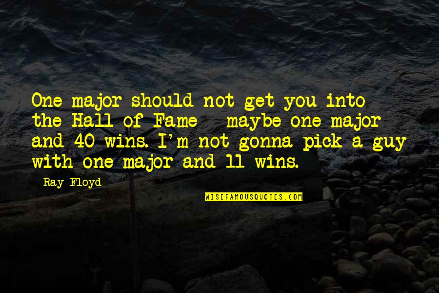 Maybe You Should Quotes By Ray Floyd: One major should not get you into the