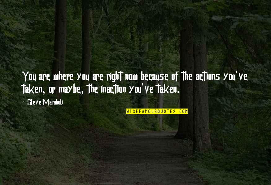 Maybe You're Right Quotes By Steve Maraboli: You are where you are right now because