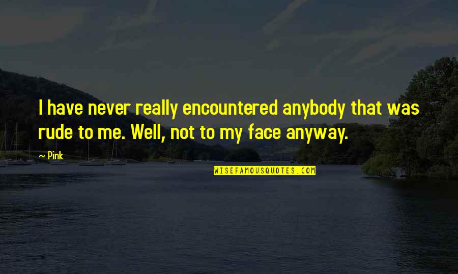 Maylam And Sons Quotes By Pink: I have never really encountered anybody that was