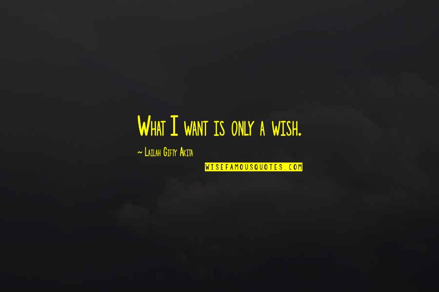 Maylon Hsu Quotes By Lailah Gifty Akita: What I want is only a wish.