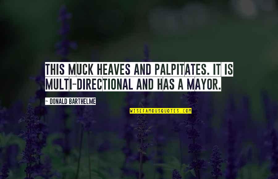 Mayor Quotes By Donald Barthelme: This muck heaves and palpitates. It is multi-directional