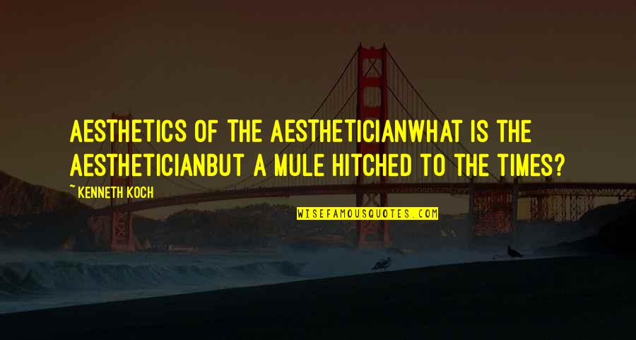 Mayormente In English Quotes By Kenneth Koch: AESTHETICS OF THE AESTHETICIANWhat is the aestheticianBut a
