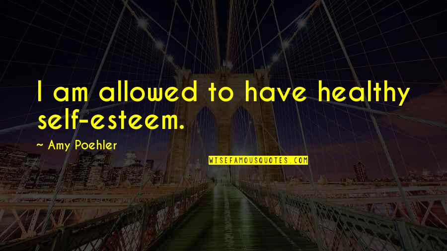 Mayowood Quotes By Amy Poehler: I am allowed to have healthy self-esteem.