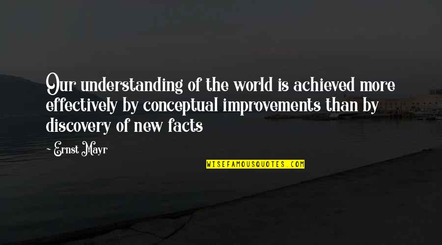 Mayr Quotes By Ernst Mayr: Our understanding of the world is achieved more