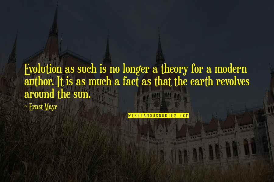 Mayr Quotes By Ernst Mayr: Evolution as such is no longer a theory