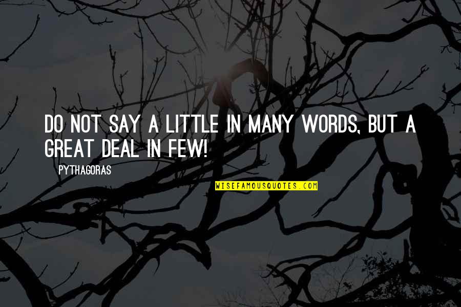 Mazali Quotes By Pythagoras: Do not say a little in many words,