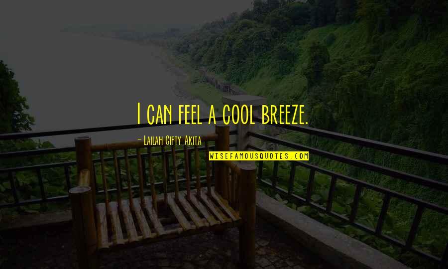 Mazamorra En Quotes By Lailah Gifty Akita: I can feel a cool breeze.