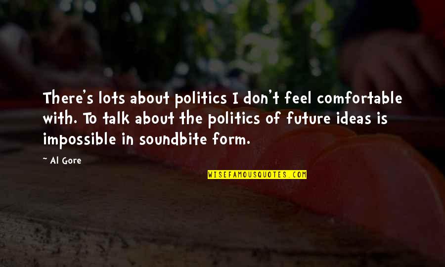 Mazing Quotes By Al Gore: There's lots about politics I don't feel comfortable