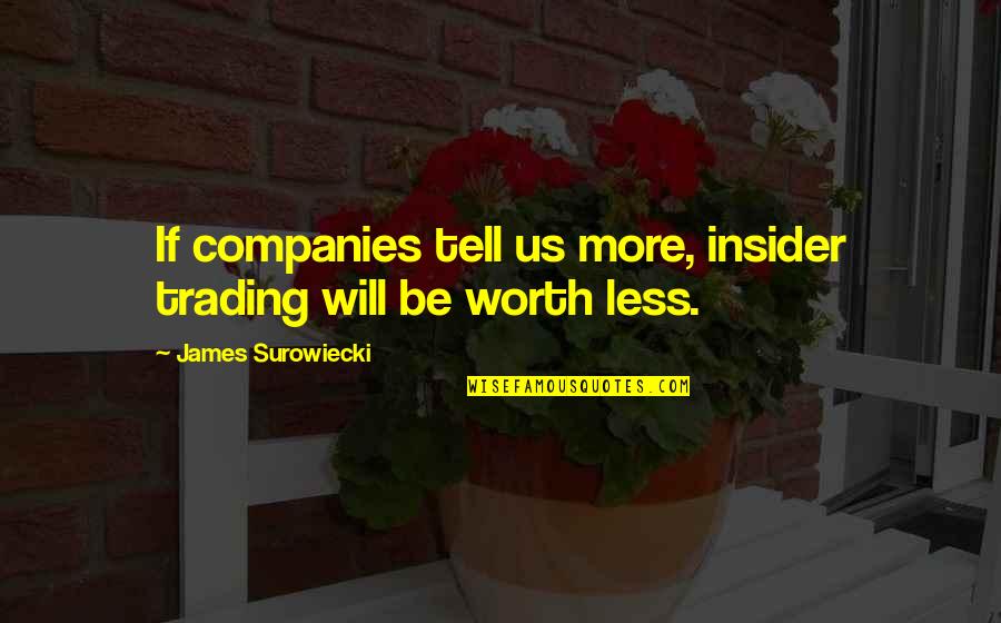 Mazonakis Ela Quotes By James Surowiecki: If companies tell us more, insider trading will Mazonakis Ela Quotes By James Surowiecki: If companies tell us more, insider trading will