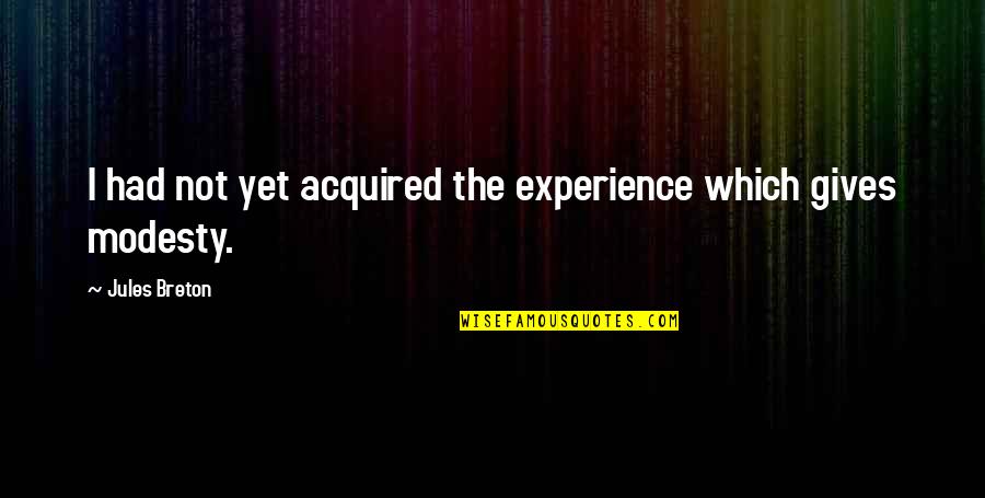 Mazzitelli Construction Quotes By Jules Breton: I had not yet acquired the experience which Mazzitelli Construction Quotes By Jules Breton: I had not yet acquired the experience which