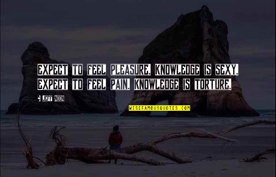 Mazzulla Bumper Quotes By Jeff Noon: Expect to feel pleasure. Knowledge is sexy. Expect