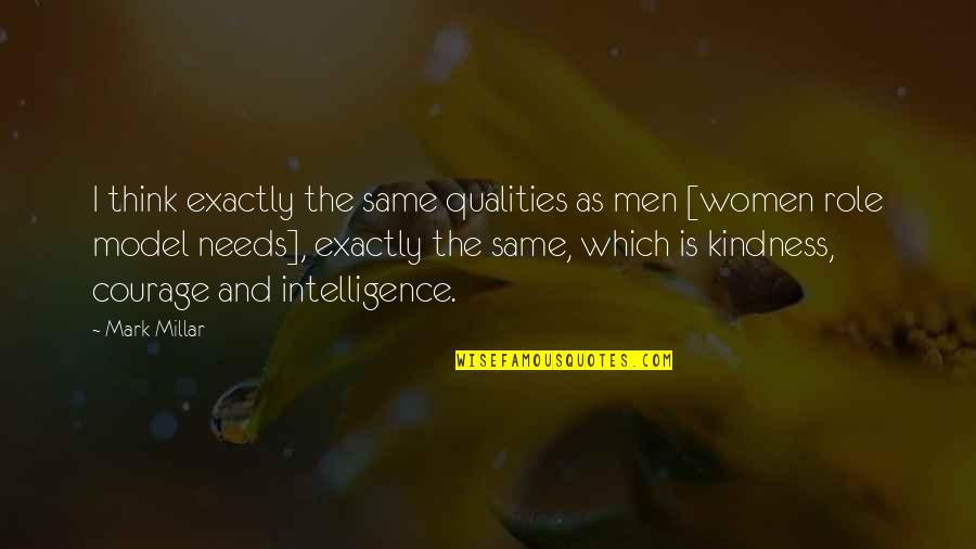 Mbbs Students Quotes By Mark Millar: I think exactly the same qualities as men Mbbs Students Quotes By Mark Millar: I think exactly the same qualities as men