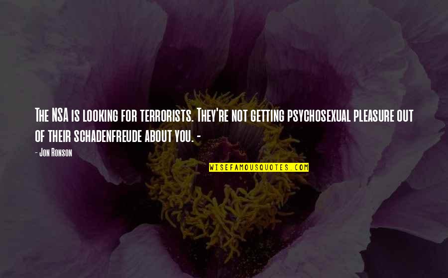 Mbenga South Quotes By Jon Ronson: The NSA is looking for terrorists. They're not