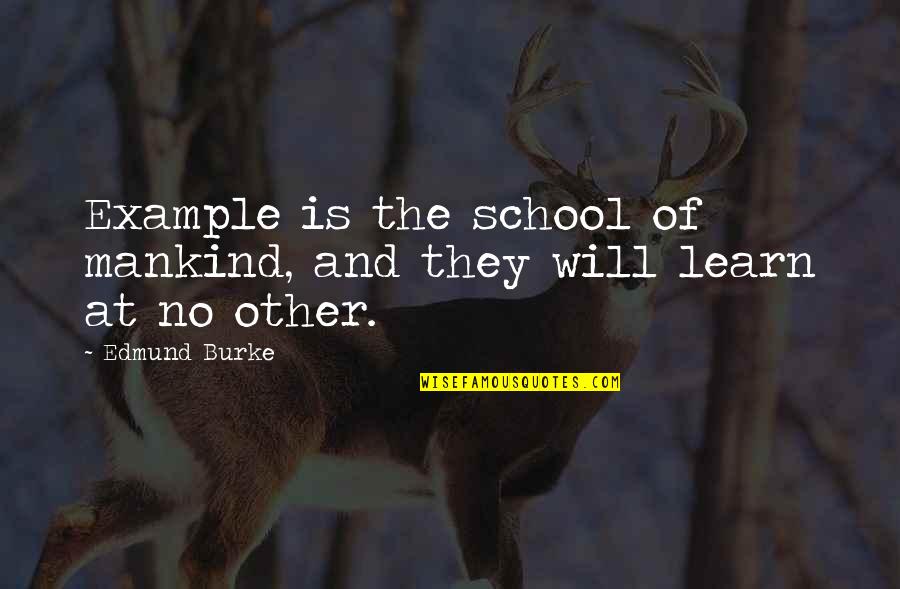 Mberg Quotes By Edmund Burke: Example is the school of mankind, and they