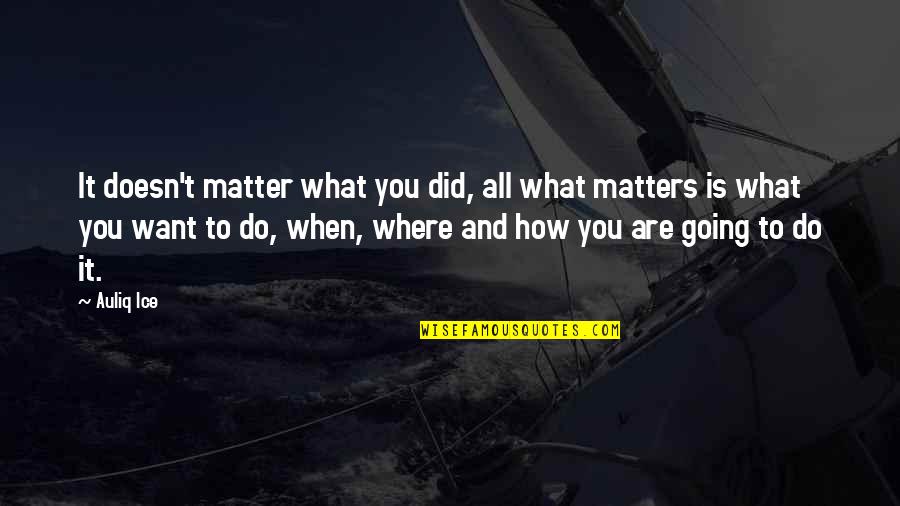 Mbers Quotes By Auliq Ice: It doesn't matter what you did, all what