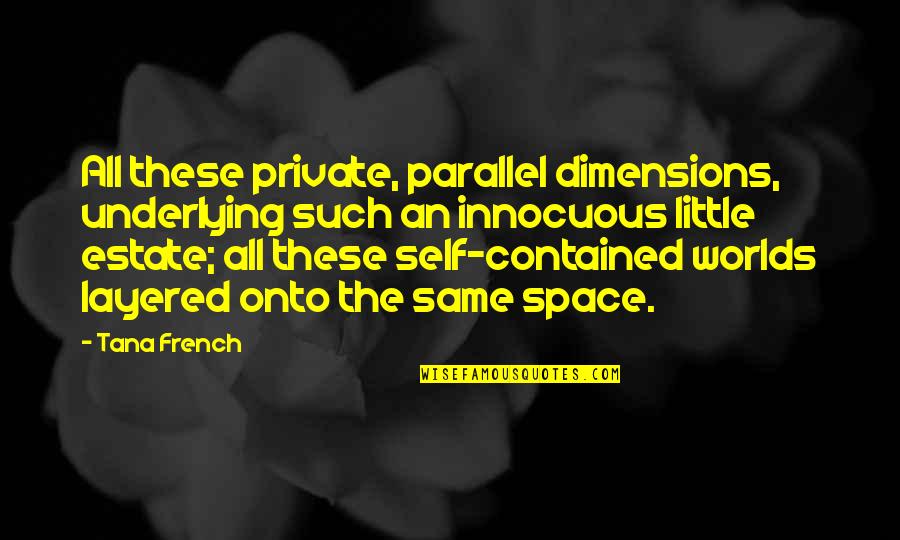 Mbhsv Quotes By Tana French: All these private, parallel dimensions, underlying such an Mbhsv Quotes By Tana French: All these private, parallel dimensions, underlying such an