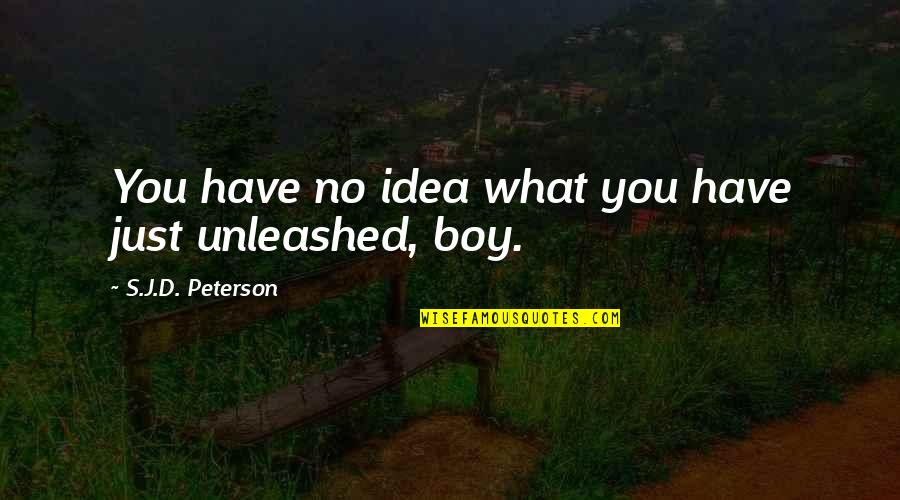 M'boy Quotes By S.J.D. Peterson: You have no idea what you have just