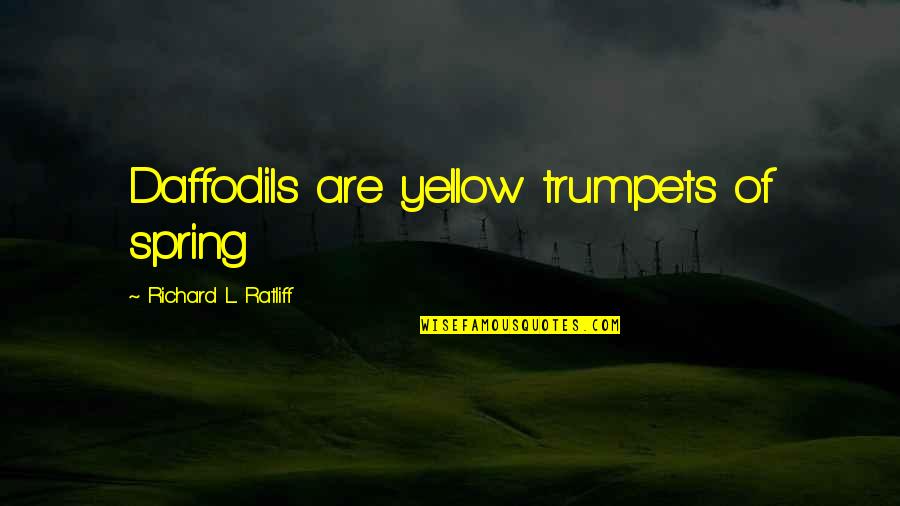 Mbugi Quotes By Richard L. Ratliff: Daffodils are yellow trumpets of spring