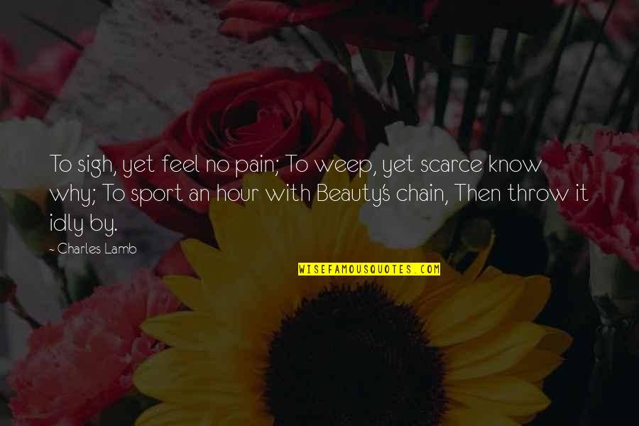 Mburumba Quotes By Charles Lamb: To sigh, yet feel no pain; To weep,