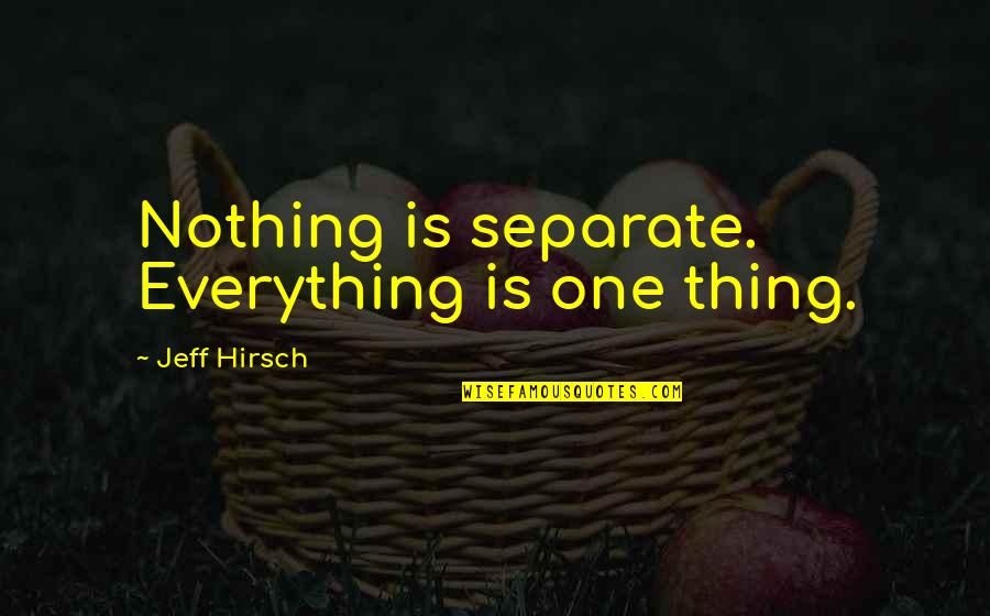 Mc Escher Artist Quotes By Jeff Hirsch: Nothing is separate. Everything is one thing.