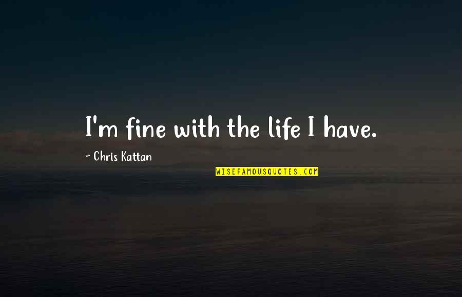 Mcafee Famous Quotes By Chris Kattan: I'm fine with the life I have. Mcafee Famous Quotes By Chris Kattan: I'm fine with the life I have.