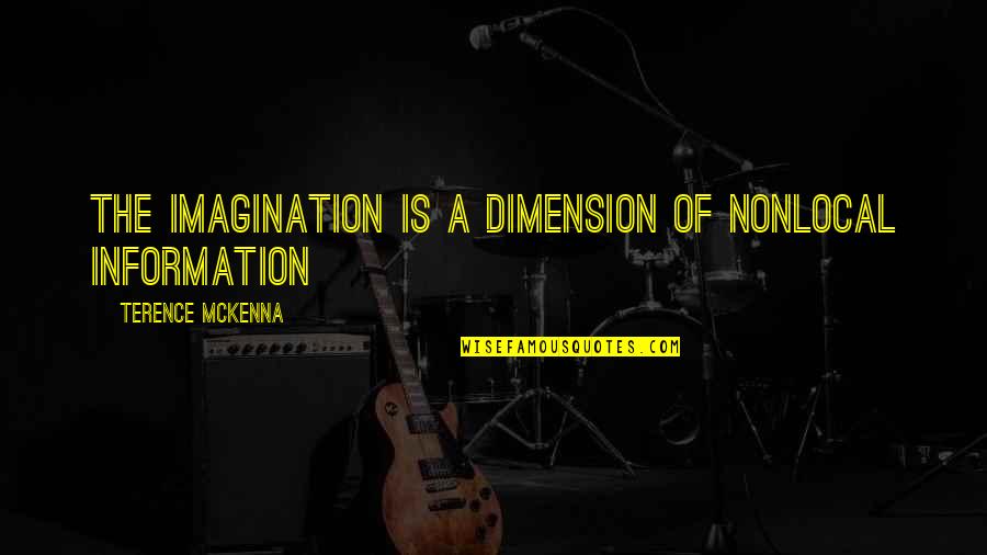 Mcanally Racing Quotes By Terence McKenna: The imagination is a dimension of nonlocal information